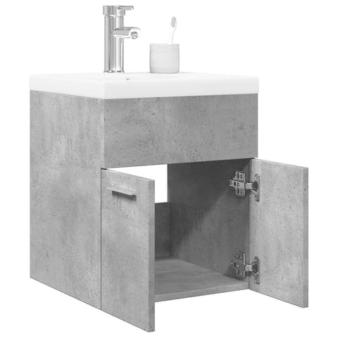 ZNTS 2 Piece Bathroom Furniture Set Concrete Grey Engineered Wood 3324857