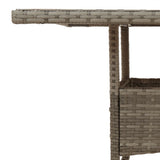 Garden Table with Acacia Wood Top Grey 80x80x75 cm Poly Rattan 365520