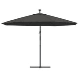 Cantilever Garden Parasol with LED Lights and Metal Pole 350 cm Anthracite 44525