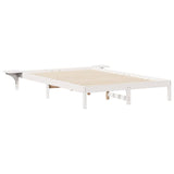 Bed Frame with Side Tables White 140 x 220 cm Solid Pine Wood 873248