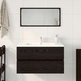 Bathroom Furniture Set 2 pcs Black Oak Engineered wood 863137