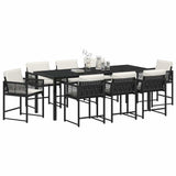 Garden Dining Set 9 pcs Black Poly Rattan 3380744