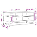 Coffee Table Sonoma Oak 100x51x45 cm Engineered Wood 835285