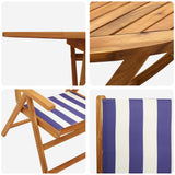 Garden Dining Set 7 pcs Blue and White Solid Acacia Wood 3375753