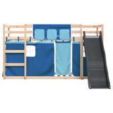 Bunk Bed without Mattress with Slide and Curtains Blue 90x200 cm 3284108