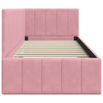 Corner Bed Frame with Headboard Pink 80 x 200 cm Velvet 42016290