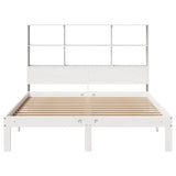Bookcase Bed without Mattress White 160x200cm Solid Wood Pine 3322567