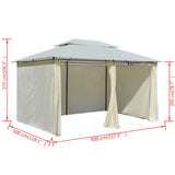 Garden Marquee with Curtains 4x3 m White 43216
