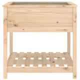 ZNTS Planter with Shelf 82.5x82.5x81 cm Solid Wood Pine 823794