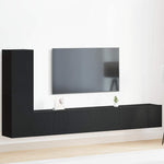 TV Cabinet Set 3 pcs Black oak 100 x 30 x 30 cm Engineered wood 3333054