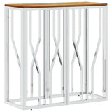Console Table Silver Stainless Steel and Solid Wood Acacia 350039