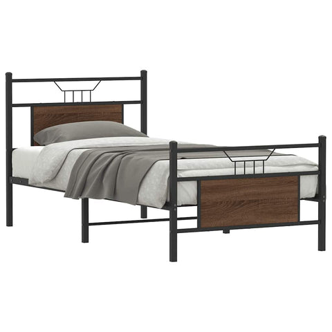 Bed Frame without Mattress Brown Oak 80x200 cm Engineered Wood 4106850