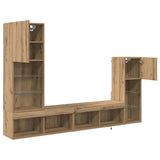 TV Wall Units Wall-mounted 4 pcs Artisan Oak Engineered Wood 3402945