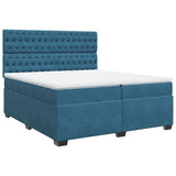 Box Spring Bed with Mattress Blue 200x200 cm Velvet 3291012