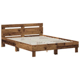 Bed Frame Old Wood 140 x 190 cm Engineered Wood 3446590