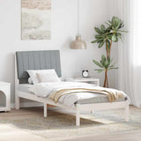 Bed Frame with Headboard White 75 x 190 cm Solid Pine Wood 878933