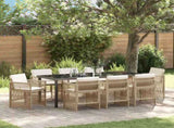 Garden Dining Set 9 pcs Beige Powder-Coated Steel 3380664