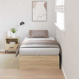 Storage Bed Frame Sonoma Oak 90 x 200 cm Engineered Wood 3335343