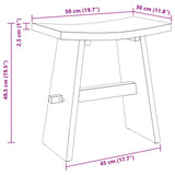 Bathroom Stool Brown 50 x 29.5 x 50.5 cm Solid Teak Wood 42015925