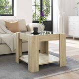 Coffee Table with LED Sonoma Oak 53x53x45 cm Engineered Wood 847541