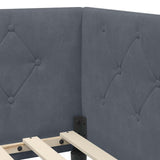 Corner Bed Frame with Headboard Dark Grey 90 x 190 cm Velvet 42016597