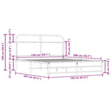 Bed Frame Without Mattress 150x200 cm Smoked Oak Engineered Wood 4100376