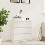 Bedside Cabinet White 60x36x64 cm Solid Pinewood 808094