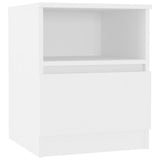 Bed Cabinet Set of 2 White Engineered wood Medium Bed Cabinet 806158