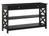 Console Table Side Desk w/ Shelves Drawers Open Top X Support Frame Living Room Hallway Home Office T3398P328323