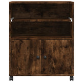 Printer Stand with Wheels Smoked Oak 60x48x74 cm 840636