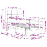Bookcase Bed without Mattress Wax Brown 90x190 cm Single Solid Wood Pine 3322768