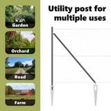 Ground Spike Fence Post 13 pcs Grey Powder-Coated Steel 42004261
