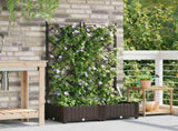 Garden Planter 2 pcs Brown 80 x 40 x 125.5 cm PP 42002814