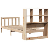 Bookcase Bed without Mattress 90x200 cm Solid Wood Pine 3321698
