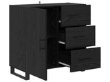 Sideboard Black Oak 69.5 x 34 x 90 cm Engineered Wood and Iron 881542
