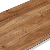 Console Table Silver Stainless Steel and Solid Wood Acacia 350015