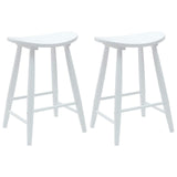Dining Chairs 2 pcs White 46 x 37 x 63 cm Solid Rubber Wood 42020462