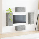 TV Cabinet Set Wall-mounted 2 pcs Concrete Grey Engineered Wood 3408973