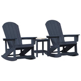 Garden Lounge Set 3 pcs Navy Blue HDPE 3335839