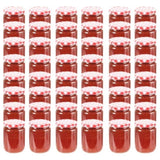 Glass Jam Jars with White and Red Lid 48 pcs 230 ml 50798