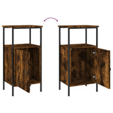 Bedside Cabinets 2 pcs Smoked Oak 41x31x80 cm Engineered Wood 825928