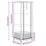 Raised Bed with Greenhouse Cover Rattan Look 40x40x123 cm 4015851