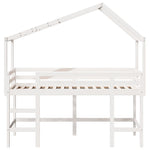 ZNTS Loft Bed with Ladder and Roof without Mattress White 90x200 cm 3282071