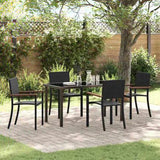 Garden Dining Set 5 pcs Black Powder-Coated Steel 3379417
