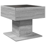 Coffee Table with LED Grey Sonoma 50x50x45 cm Engineered Wood 847530