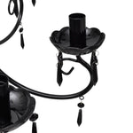 Pendant Ceiling Lamp Elegant Chandelier Black 6 Bulb Sockets 240689