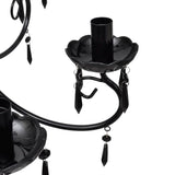 Pendant Ceiling Lamp Elegant Chandelier Black 6 Bulb Sockets 240689