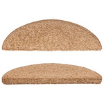 Stair Mats 10 pcs 56x17x3 cm Beige Half Round 149787