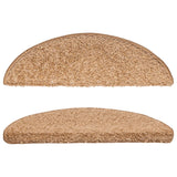 Stair Mats 10 pcs 56x17x3 cm Beige Half Round 149787