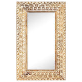 Hand-Carved Mirror 80x50x2.6 cm Solid Mango Wood 321645